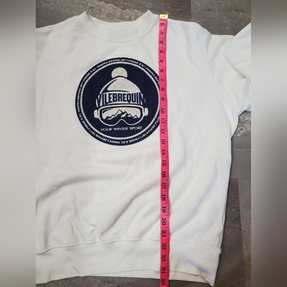 Vilebrequin White Men's Long Sleeve Cotton Crewneck Sweater. Embroidery. L. - Picture 5 of 10